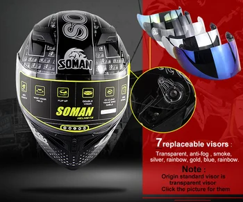 

ECE Helmets Motorcycle Helmet Double Lens Highway Riding casco capacete moto Motorbike For Soman SM960 Full Face