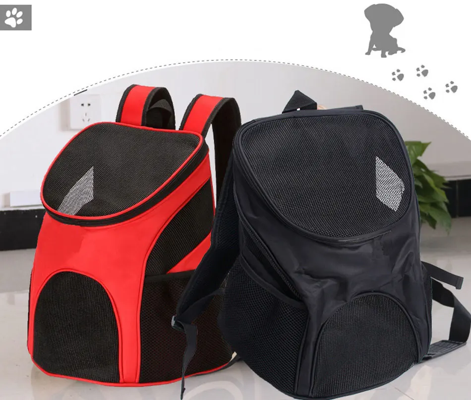 Portable Cat Carrier Dog Pet Backpack Large Space Gridding Breathable Window Travel Pet Puppy Carries Foldable Small Dog Cat Bag-102