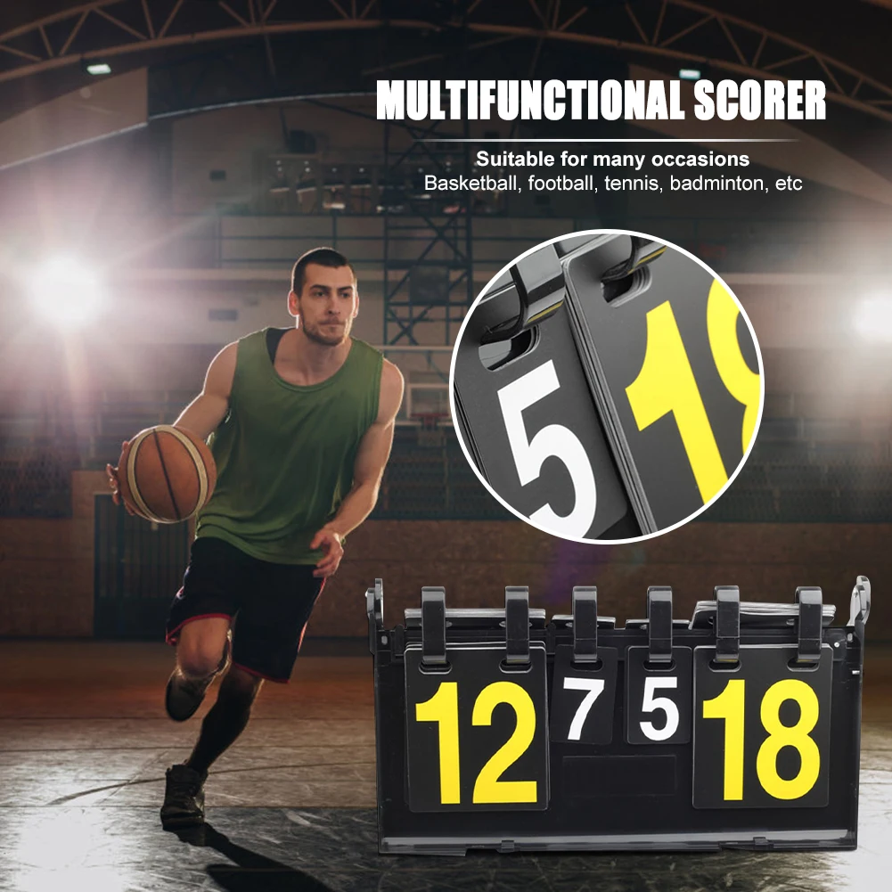 Multipurpose Tabletop Scoreboard, Sports Scorekeeper Score Board Score Keeper for Basketball Indoor Outdoor Sports Volleyball Soccer , Red, Size