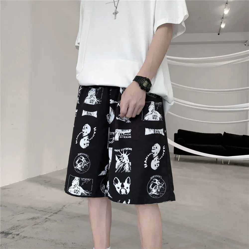 

Mens Guns Printed Shorts for Summer Hawaiian Beachwear Plus Size Dark Gothic Short Homme Bermuda Masculina Pantalon Corto Hombre