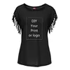 Customized Print T Shirt for Women DIY Your Like Photo or Logo Top Cotton Tassel Short Sleeve O-neck Cotton Tee 6