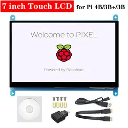 7 дюймов Raspberry Pi 3 сенсорный экран 1024*600/800*480 Raspberry Pi 4 ЖК-Дисплей HDMI TFT монитор для Raspberry Pi 3 Model B + ПК