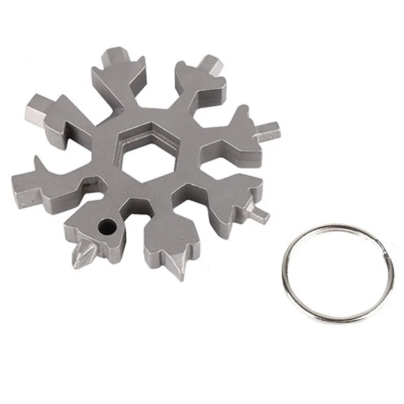 18 in 1 snowflake multi pocket tool keyring key ring spanner hex wrench multifunction multipurpose camp survive outdoor hike|Outdoor Tools| - AliExpress