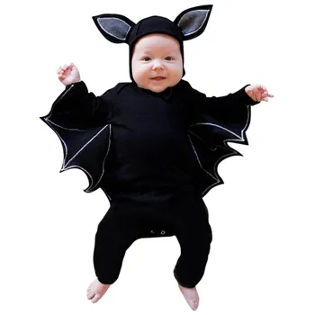 

Toddler Newborn Baby Boys Girls Halloween Cosplay Costume Long Sleeve Romper + Hat Outfits Fashion Set With New Brand