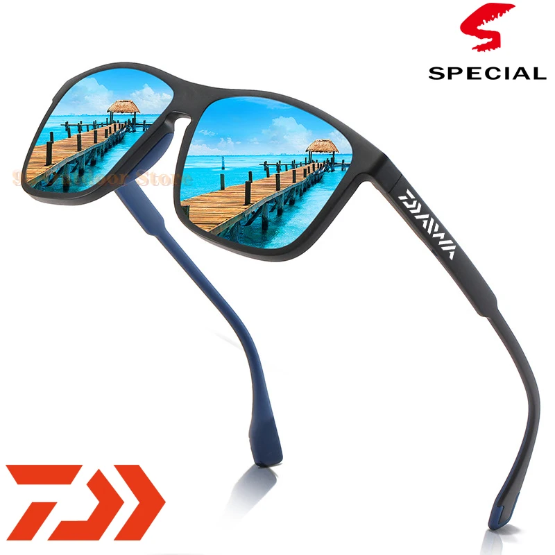 Daiwa Designer New Fashion Polarized Sunglasses Men Square Frame Male Sun Glasses Fishing Driving UV400 |