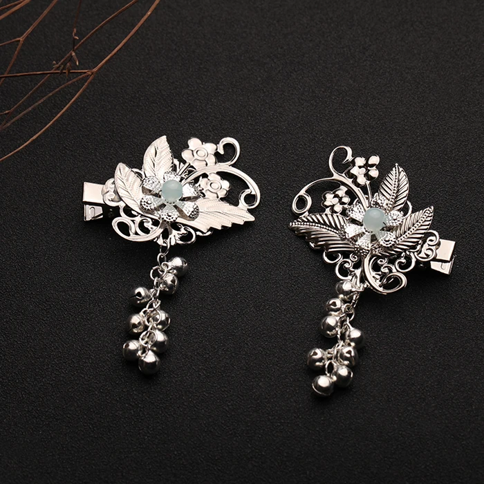 A pair Blue Древности аксессуар для волос коллекции в стиле ханьфу колокол украшения для волос древности кисточкой Шпилька заколка Шпилька, которая сотрясается при ходьбе канзаши повязка на голову - Цвет: A pair Blue