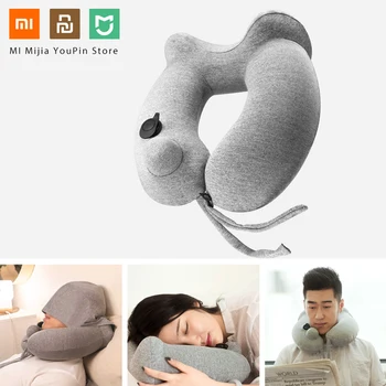 

Comfortable Xiaomi Ergonomic Dual Humps Design U Shaped Soft Memory Travel Portable Press Type Inflatable Neck Pillow