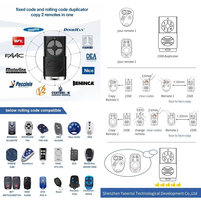 

Auto Scan Multi Frequency 433MHz Adjustable Cloning Garage Remote Control Duplicator 433 868 315 MHz