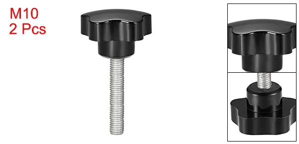 M10 x 70mm Uxcell 2 предмета звезда ручки M6/M8/M10/M12 15/20/25/30/35/40/50/60/70 мм с наружной резьбой Сталь цинка серьги-гвоздики черный PP - Цвет: M10 x 70mm