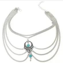 Европейские и американские Аксессуары Ретро Национальный Ветер выдалбливают бирюзовые кисточки капли воды duo ceng lian ножной браслет украшение для ног