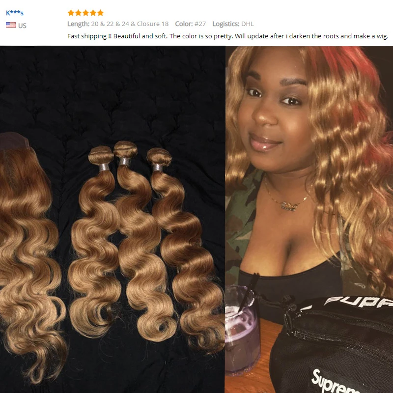 I Envy Blonde Body Wave Bundles Brazilian Hair Weave Bundles #27 Colored 1 3 4 Bundles Deals Non-Remy Honey Blonde Human Hair I Envy Blonde Body Wave Bundles Brazilian Hair Weave Bundles #27 Colored 1 3 4 Bundles Deals Non-Remy Honey Blonde Human Hair