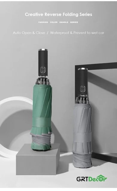 Ombrello Automatico Pieghevole Con Strisce Riflettenti - Impermeabile E Antivento, Ideale Per Viaggi - Foto 7