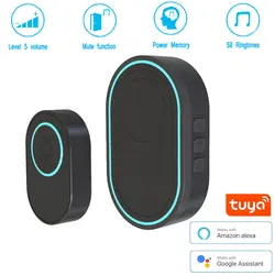 Tuya app campainha 433mhz de segurança em casa inteligente campainha da porta sistema alarme inteligente sem fio à prova dwireless água 300m detectores