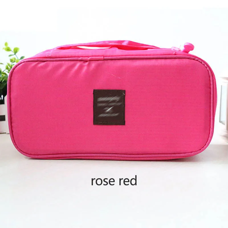 Rose red Вместительная дорожная коробка, нижнее белье, бюстгальтер, отделочная сумка, косметички, экономия пространства, многофункциональная стирка, посылка, органайзер для туалетных принадлежностей - Цвет: Rose red