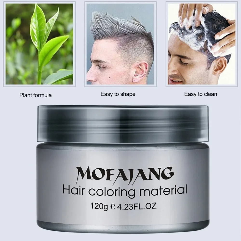 Модный красящий материал для волос для укладки одноразовый светоотражающий воск для волос одноразовая краска для волос грязевая легко моющаяся растительная составляющая
