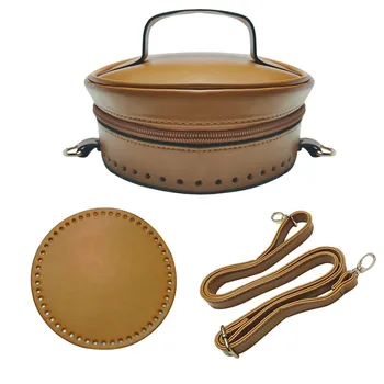 

PU + Wool + Fabric Knitting Material Weave Bag Set