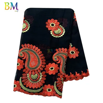 

African Women Scarfs Big FLOWER Design Big Embrodiery 100% Cotton Big Scarf for Shaws Pashmina BX47
