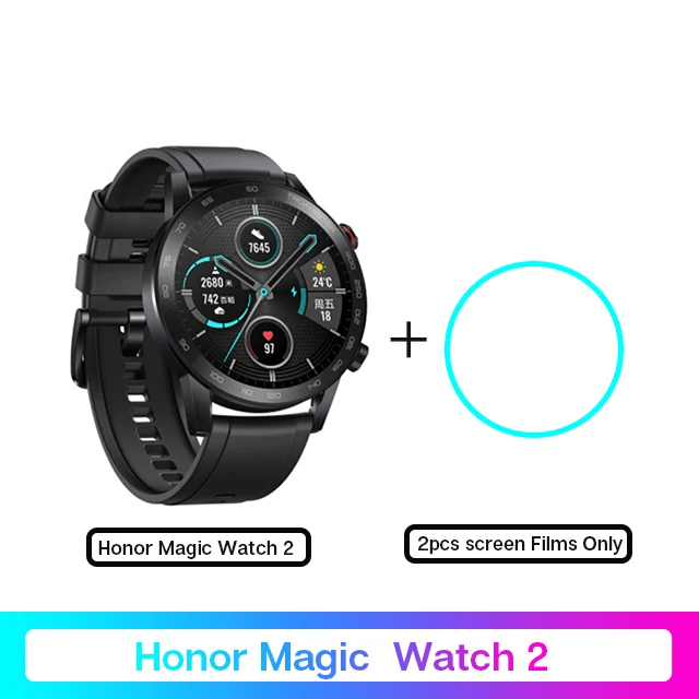 Honor Magic Watch 2 Смарт-часы Bluetooth 5,1 умные часы не GT 2 водонепроницаемые 14 дней умные спортивные часы сердце для Android iOS - Цвет: Black Watch Add Film