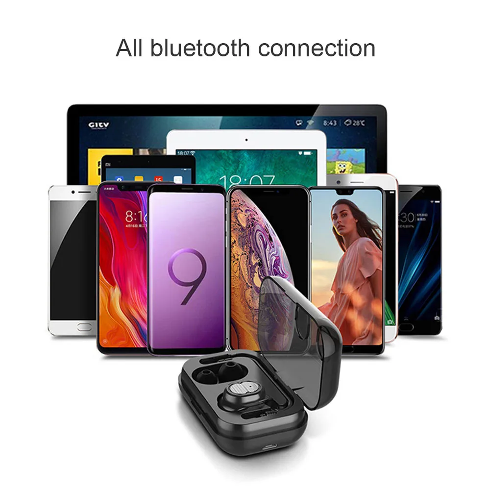 Беспроводные bluetooth-наушники, одна мини-гарнитура с сенсорным управлением, Bluetooth стерео наушники-вкладыши, шумоподавление с микрофоном