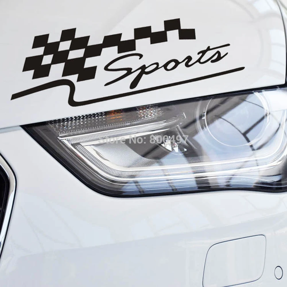 Chequered Flag Sports Classical Car Sticker Auto Decal Eyelids for Tesla ToyotaChevrolet Volkswagen Hyundai Kia Lada | Автомобили и
