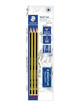 

Staedtler 120 Noris Pencil R BK3D 3 ST Mars Plastic Eraser and 1 Piece Blister Card