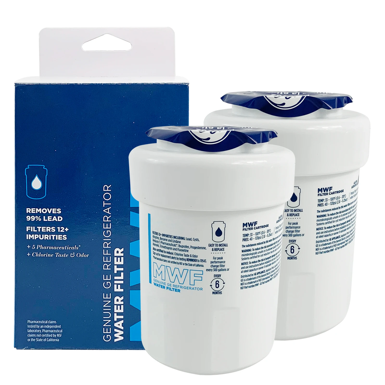 Замена фильтра для воды на холодильник для GE SmartWater MWFP, MWFA, GWF, HDX FMG-1, WFC1201, GSE25GSHECSS, PC75009-2 шт