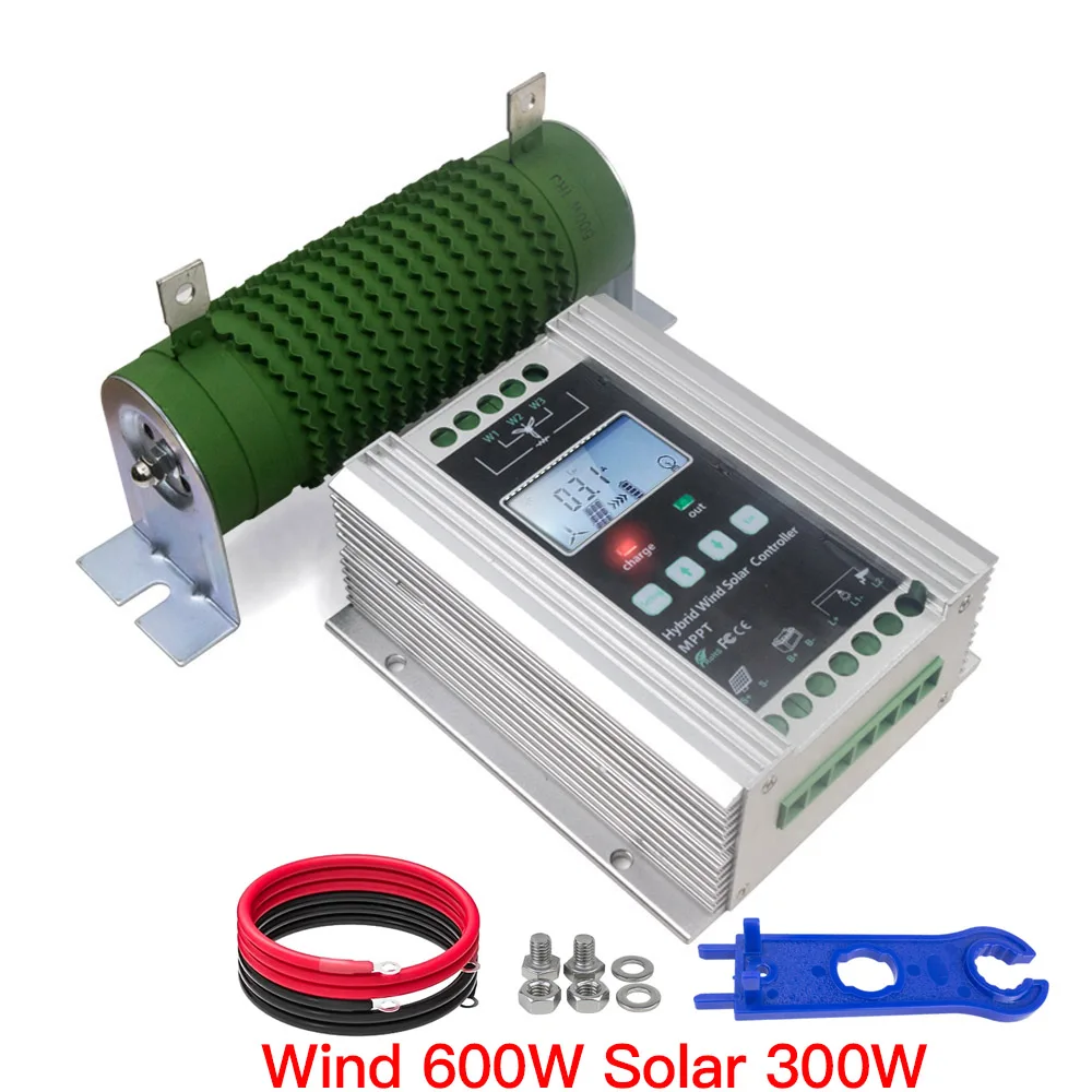 600W-Windturbinen mit hoher Kompatibilität MPPT-MPP-Wind-Hybrid-Controller mit LCD-Display-Dump-Last für 300W 500W Asixx Wind-Solar-Hybrid-Controller JW1230 