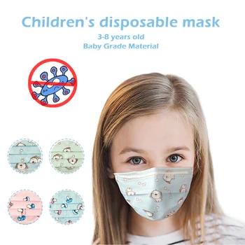 

10pcs Children Vertical Folding Three Floors Non Woven Fabric Mask Anti Dust Breathable Mask