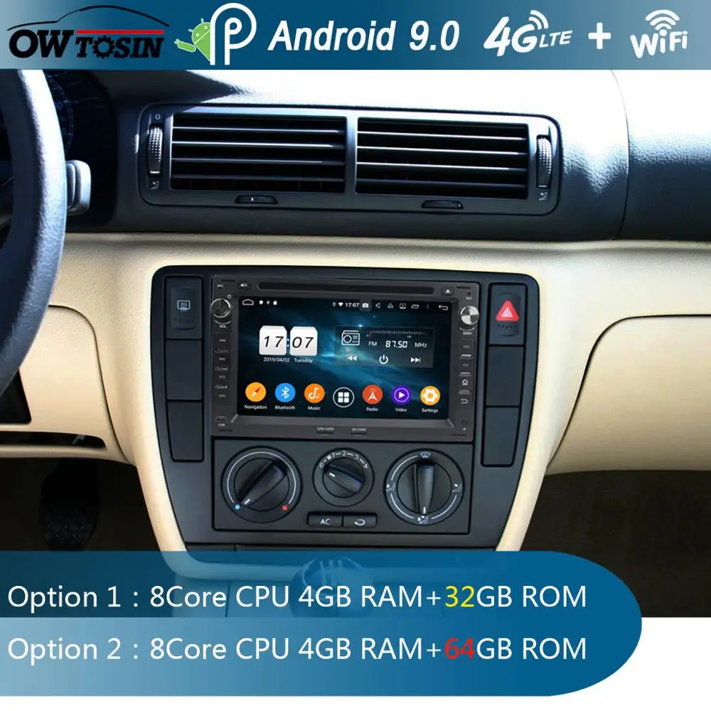 7&quotIPS 8Core 4G+64G Android 9.0 Car DVD Radio GPS For VW Sharan Lupo Golf Polo Bora Passat B5 Transporter DSP CarPlay Parrot BT |
