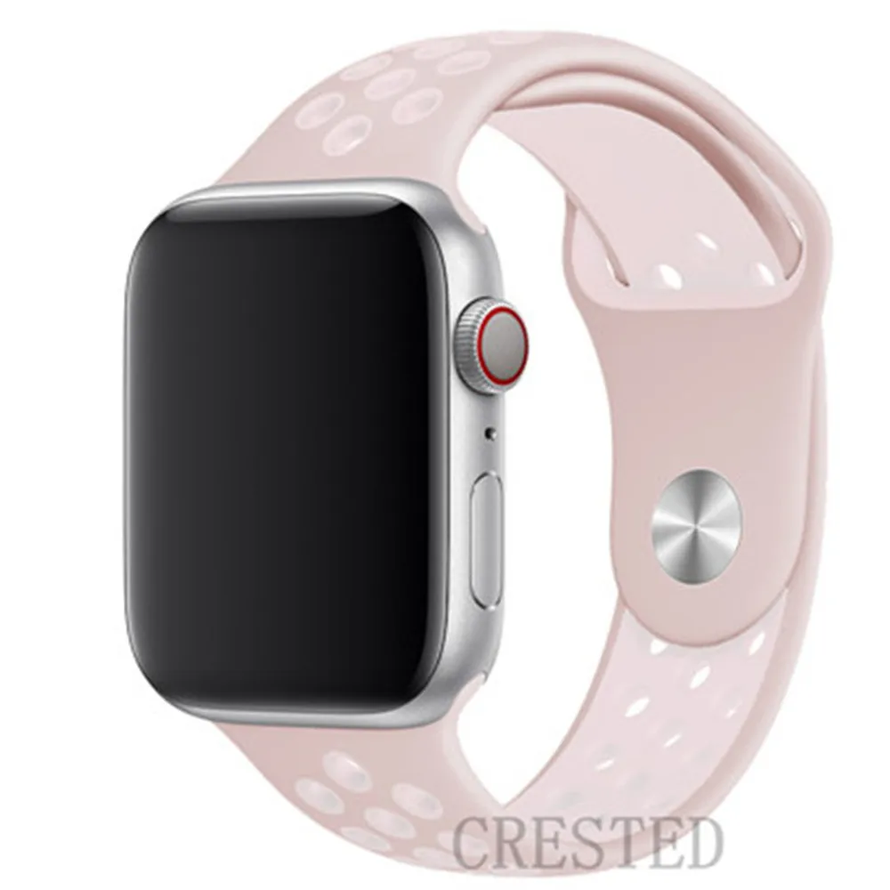 light pink white 17 Спортивный ремешок для apple watch 5, ремешок 44 мм/40 мм, apple watch 5, 4, 3, ремешок iwatch, ремешок 42 мм/38 мм, браслет correa, ремень, аксессуары для часов - Цвет ремешка: light pink white 17