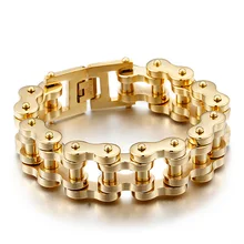 Мужские золотые браслеты с кулоном в виде велосипеда тяжелый крутой панк мотоцикл черный 22 мм широкий рок велосипед цепь браслет ювелирные изделия