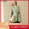 Amii Minimalism Winter Women's Jacket Double-sided Woolen Coat Fashion Solid Belt 100%wool Coat Female Winter Coat   12022362 ► Photo 1/5
