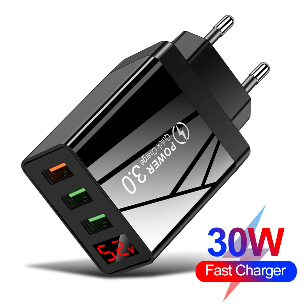 USB Power Adapter Universal 30W Phone Charger Fast Charging QC 3.0