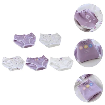 

5Pcs Waistline Panties High Quality Durable Sturdy Prime Waistline Panties Cotton Underwear Underpants for Girl Lady