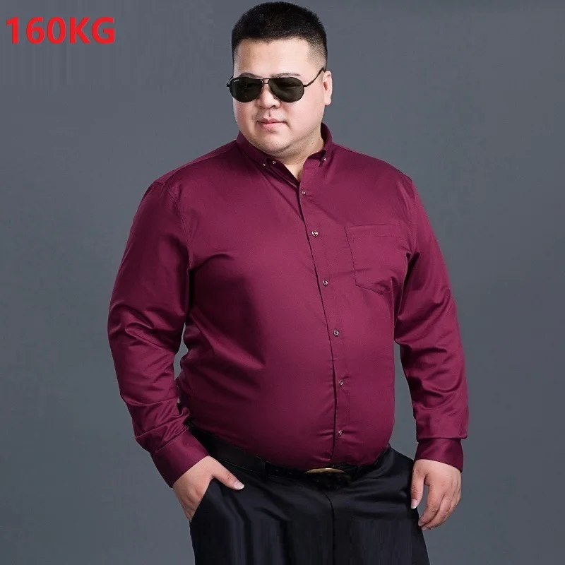 Camisa de vestir de manga larga para hombre, ropa de oficina formal de gran tamaño, holgada y ancha, de otoño, talla grande 8XL, 9XL, 10XL, 12XL, 62, 64, 66, 68, 60