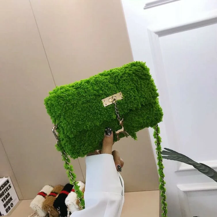 Ordinary green Бархатные сумки через плечо для женщин, роскошные сумки для женщин, Высококачественная женская зимняя сумка через плечо, сумка-мессенджер - Цвет: Ordinary green