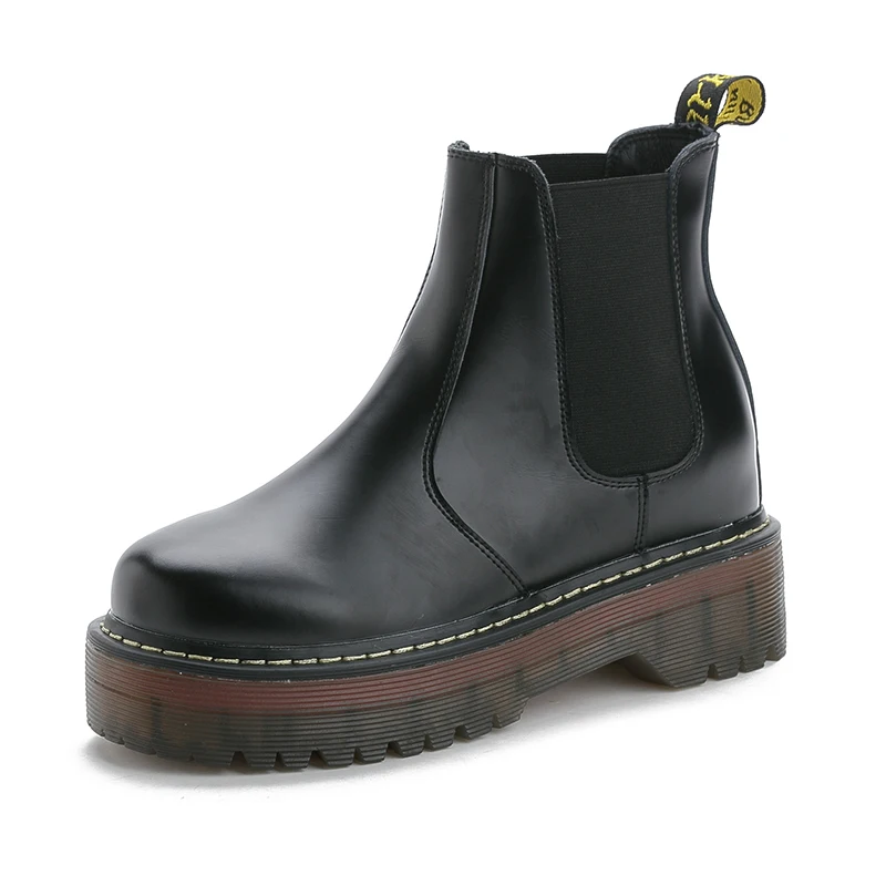 SWYIVY/обувь «Челси»; Chaussure Femme; женская обувь из коровьей кожи; Новинка года; осенние женские ботинки; ботильоны на платформе; женская обувь черного цвета