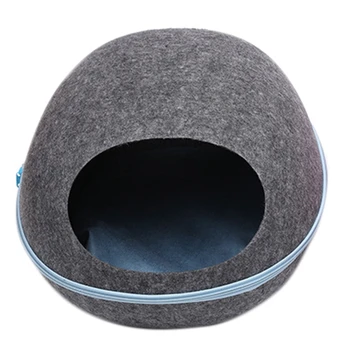 

Disassembly and Washing Woven Pet Nest Felt Cat Bed Covered and Comfortable Cat House and Bed for Kitty