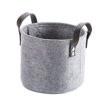 

Felt Material Cylinder Sundries Collect Storage Basket Lightweight And Sturdy For Clothes Sundry Toy Towel And Toilet Use M