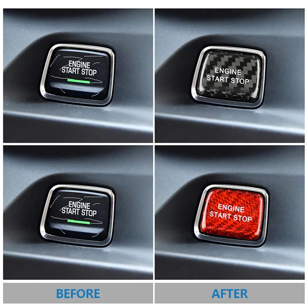 Автомобильные двигатели кнопки запуска стоп крышка отделка наклейки для Chevrolet Chevy Camaro Corvette C7 углеродное волокно Переключатели Реле