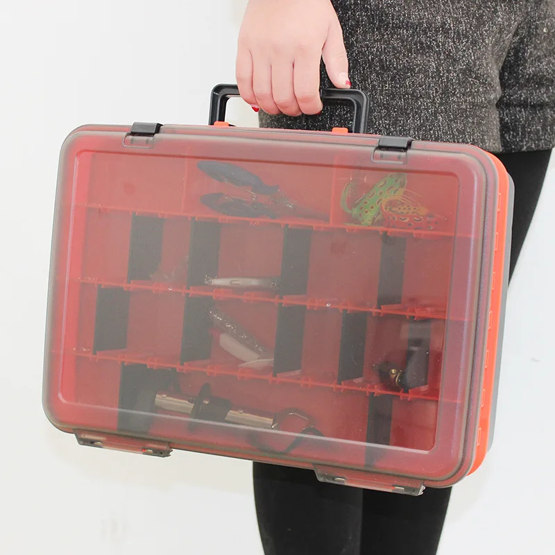 Double-Layer Fishing Storage Box Portable Outdoor Storage Box Bait Hook Fishing Tool Container Multi-Function Portable Fishing B