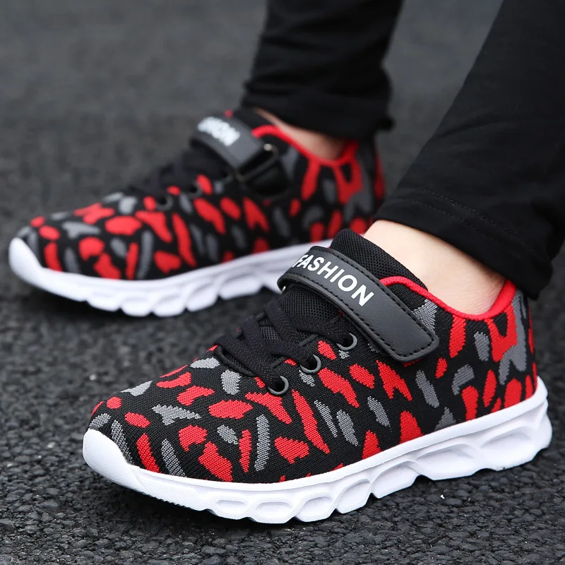 

BOY'S Camouflage Mesh Shoes Children Sports Shoes Breathable Summer Military Training Running Shoes Fly Woven Trendy Shoes Boy C
