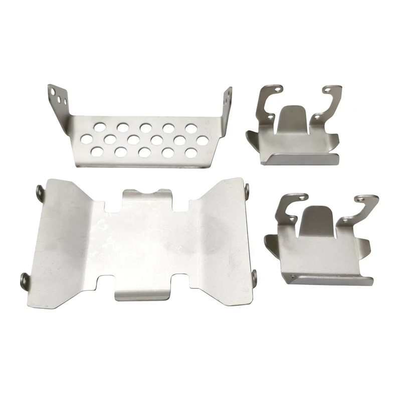 

FULL-Stainless Steel Front Bumper Lower + Axle + Gearbox Mount Protection Skid Plate Set for 1/10 RC Crawler AXIAL SCX10 II 9004