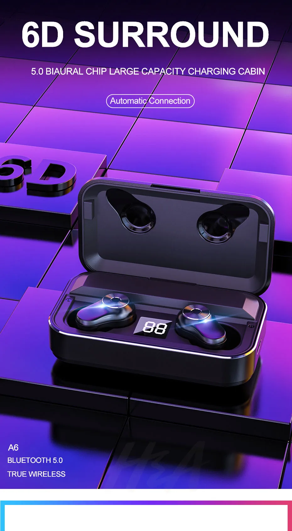 H& A Новые Bluetooth V5.0 беспроводные наушники Bluetooth наушники Hi-Fi стерео спортивные наушники гарнитура наушники для iOS Android телефонов