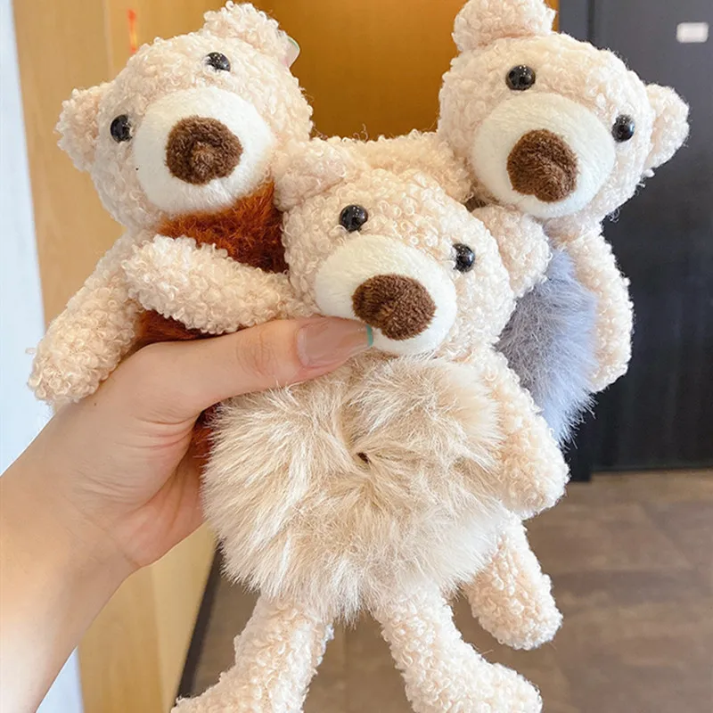 

1PC New Fashion Women Girls Cute Plush Bear Rabbit Hair Scrunchie Ponytail Hair Tie Elastic Hair Bands Headwear Hair Accessories