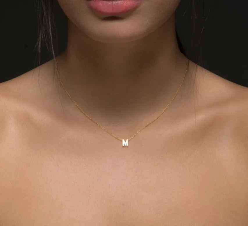 Women's Charm Gold A Z Letter Pendant 