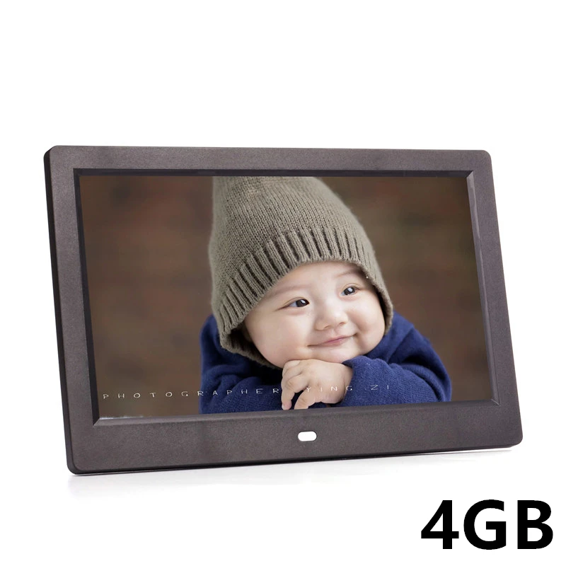 Black 4GB Новинка, 10 дюймов, Экран светодиодный Подсветка HD 1024*600 цифровая фоторамка электронный альбом для фотографий Музыка Фильмы Функция, хороший подарок для ребенка - Color: Black 4GB