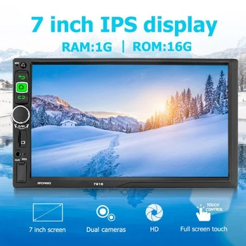 

Car MP5 Player, 7 Inch 2DIN G M Radio 1024 x 600 HD DVD Player With Bluetooth CarPlay FM GPS Navigation