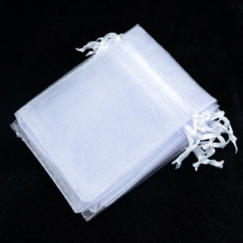 

13x18cm (5.1"x7") 1000pcs/lot White Organza Bags Party Wedding Favors Candy Boutique Jewelry Packaging Bags Cute Tulle Gift Bag