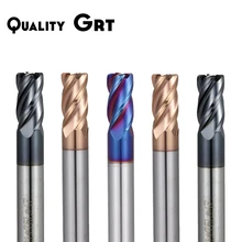 Q.Grt Corner Radius End Mill CNC R Bullnose Cutter Metal Router Tool 4 Flutes R0.5 R1 Surface Machining Milling Carbide Cutter
